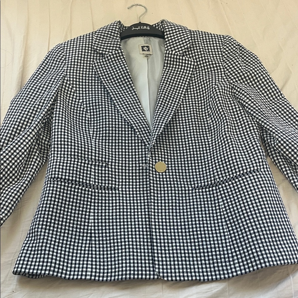 Black and White Gingham Blazer